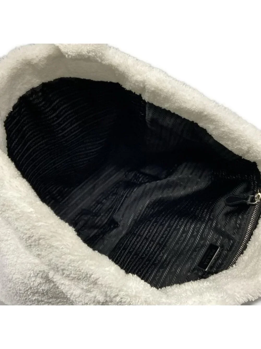 Prada Tote Terry White Black - Picture 7 of 15